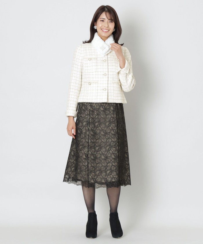 TO BE CHIC 42サイズ　ツイードジャケット ファンシーツイード ノーカラージャケット(506966592)｜阪急