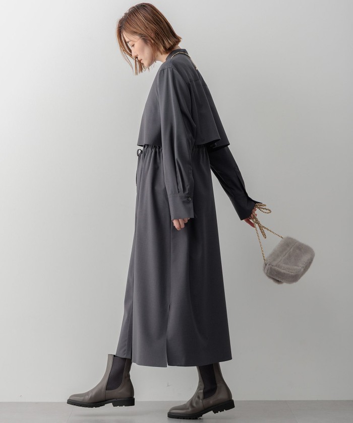 洗える】TWマットクロス シャツワンピース(507053189)｜阪急百貨店公式