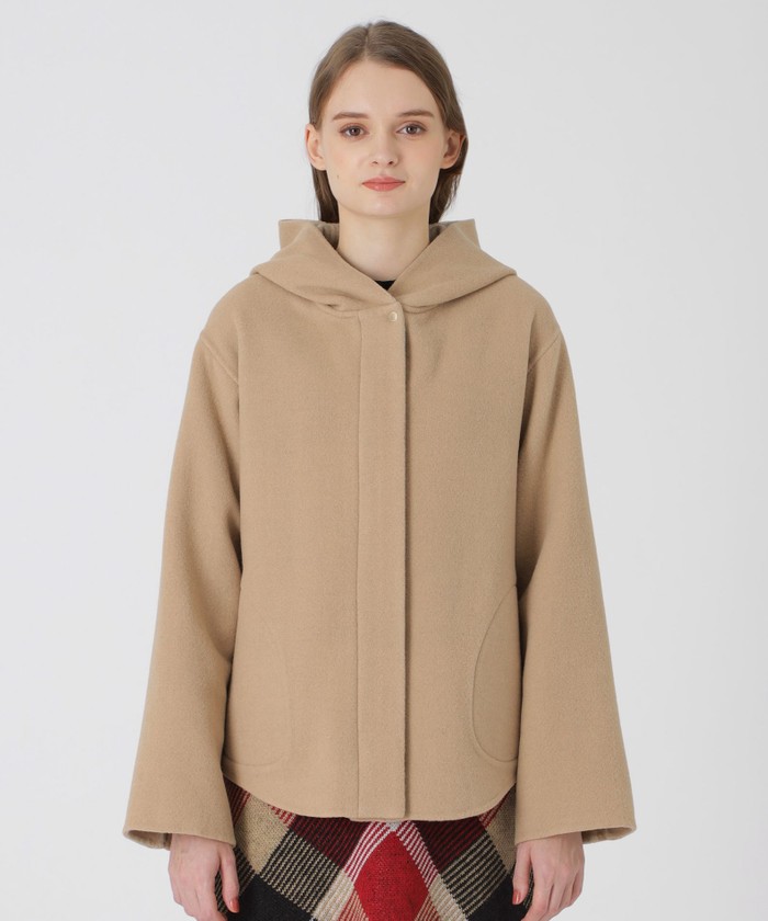 クレストブリッジチェックトーナルリバーフェイスショートコート