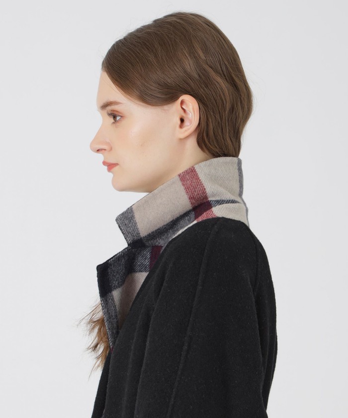 美品✨ クレストブリッジチェックダブルフェイスロングコート　36 リバーシブル クレストブリッジチェックトーナルリバーフェイスロングコート