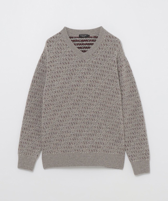 WEB限定】バーズアイジャカードVネックニット(506879033)｜HANKYU