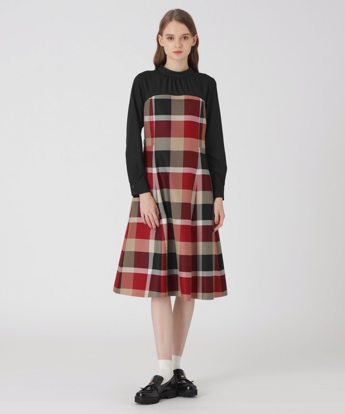 クレストブリッジチェッククロッシングビエラドッキングドレス