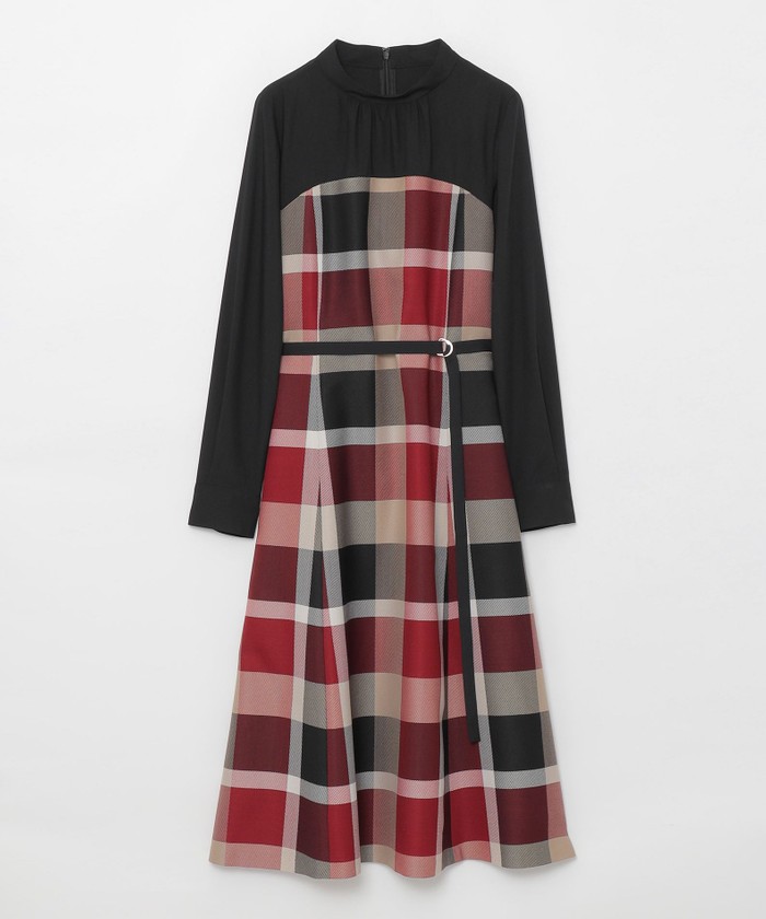 クレストブリッジチェッククロッシングビエラドッキングドレス