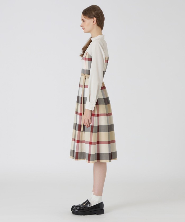 クレストブリッジチェッククロッシングビエラドッキングドレス