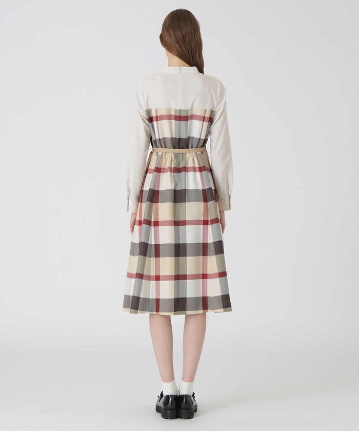 クレストブリッジチェッククロッシングビエラドッキングドレス