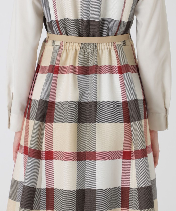 2024AW✨ クレストブリッジチェッククロッシングビエラドッキングドレス　38 クレストブリッジチェッククロッシングビエラドッキングドレス