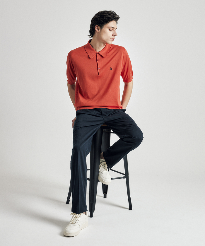 PAPAS ✖️ JOHN SMEDLEY コラボ ポロシャツ Munsingwear JOHN SMEDLEYコラボニットポロシャツ -デサント