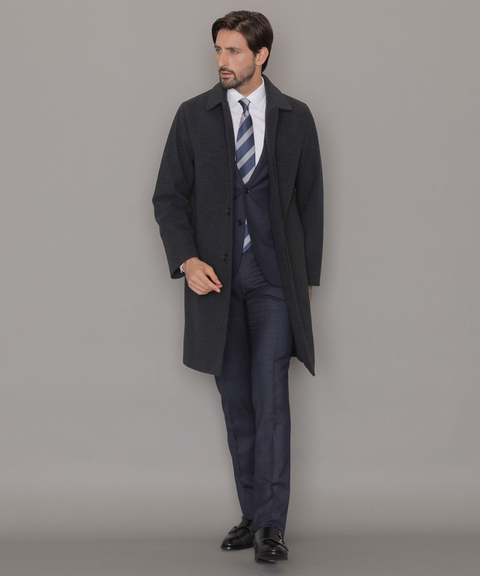 WEB・一部店舗限定】【DUNFORD】ウールメルトンステンカラーコート