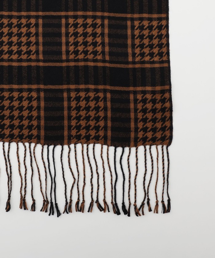 @コンビネーションチェックカシミヤストール セール】 コンビネーションチェックカシミヤ ストール （マフラー