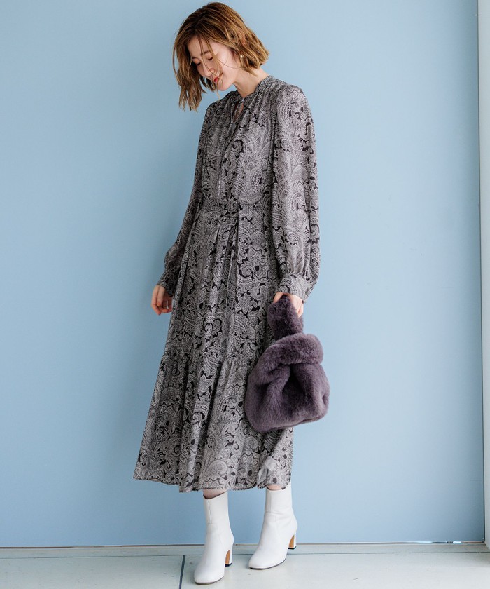 ★ちーママ★Rattiペイズリープリントティアードワンピース　size40 ☆ちーママ様専用☆Rattiペイズリープリントティアード
