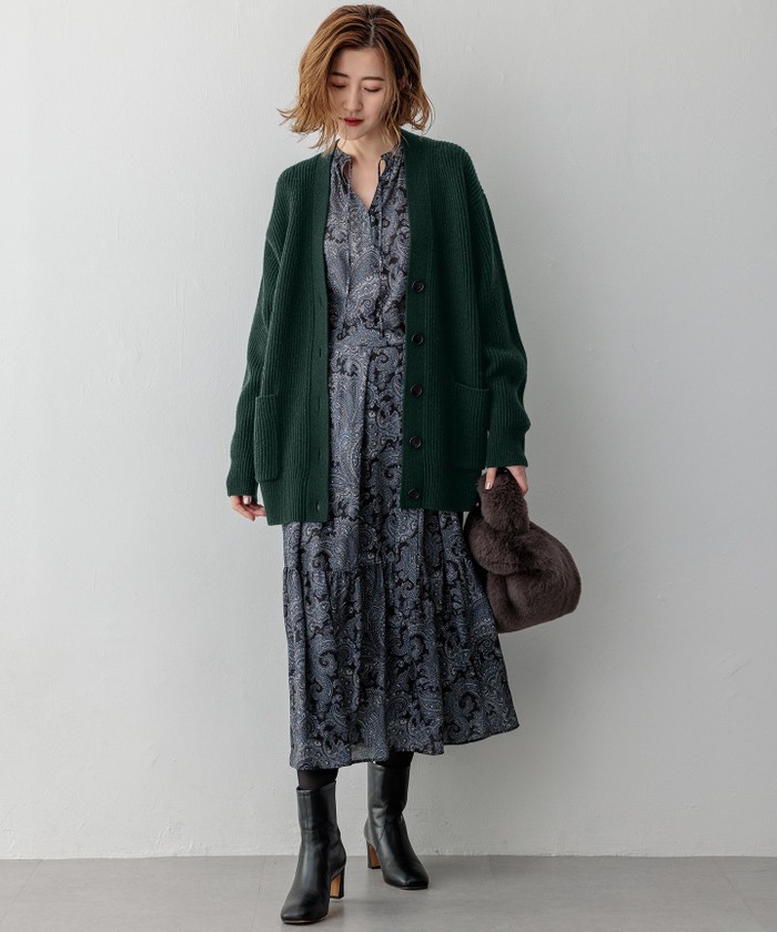 洗える】Rattiペイズリープリント ティアード ワンピース(507495251