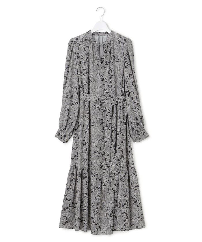 洗える】Rattiペイズリープリント ティアード ワンピース(507495251