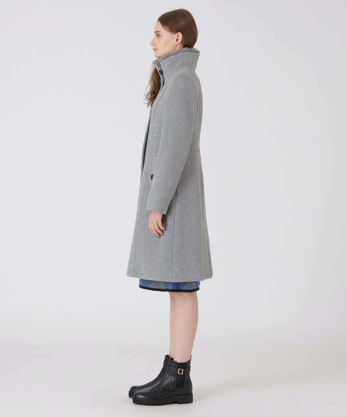 ファインウールダブルビーバースタンドカラーコート(506844347)｜阪急