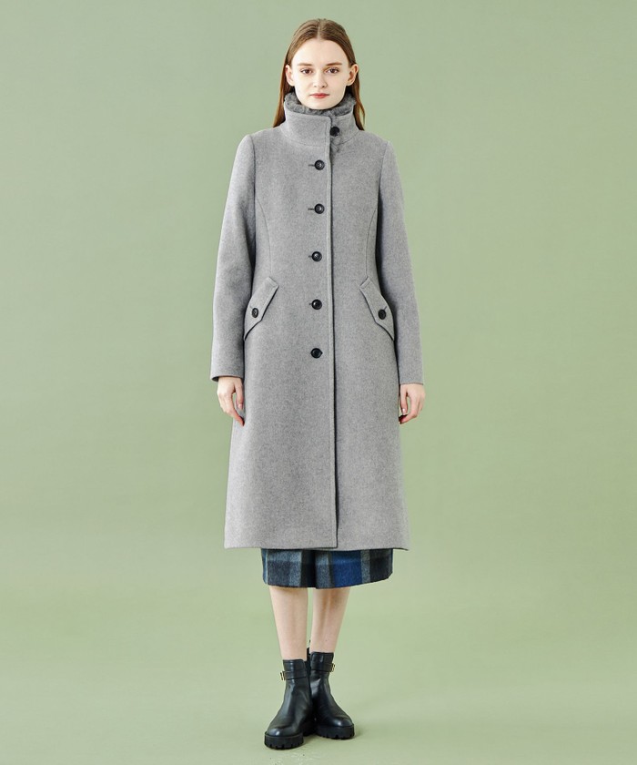 WEB限定】プレミアムファインダブルビーバースタンドカラーコート