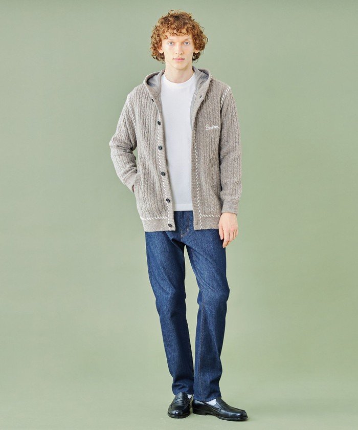 WEB限定】ケーブルニットフードカーディガン(506873941)｜HANKYU MEN