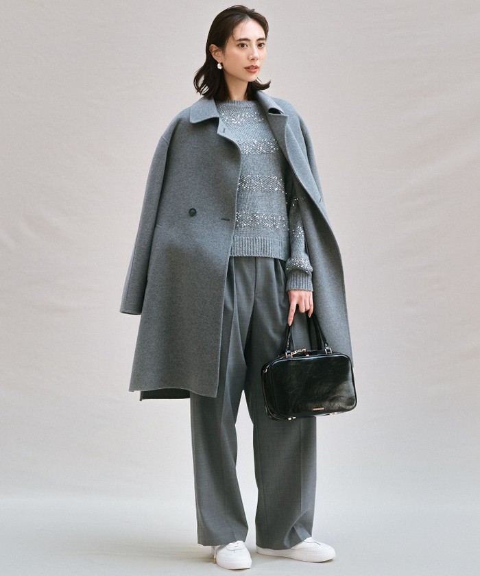 滝沢眞規子さん着用/一部店舗限定】スパングルボーダー ニット