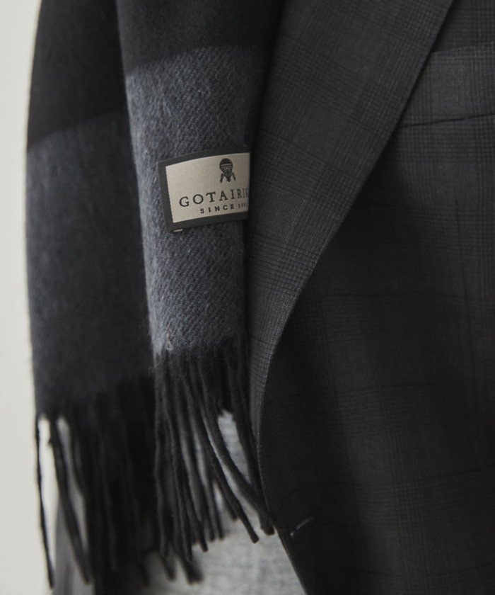 カシミヤ100%】 幅広 リバーシブルマフラー(40cm×180cm)(507597737