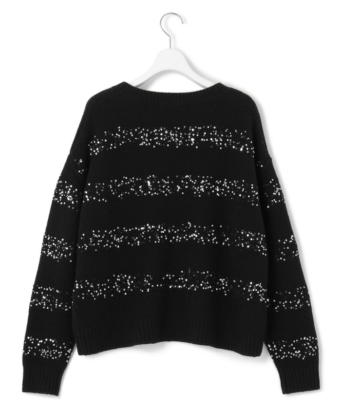 滝沢眞規子さん着用/一部店舗限定】スパングルボーダー ニット