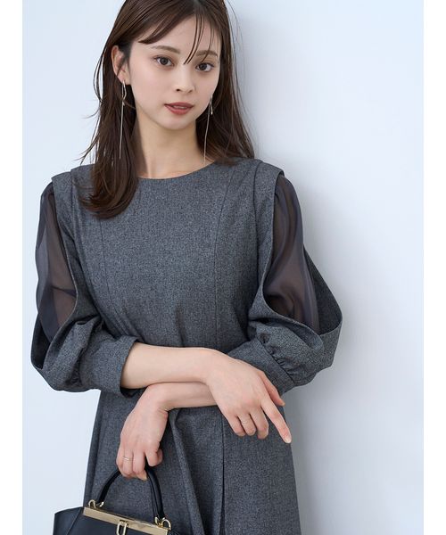 【完売品】snidel スナイデル シアーショルダーベージュ 半袖 ワンピース シアーショルダーミニワンピース(507532125)｜阪急百貨店公式