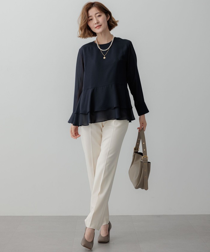 【洗える】テプラマットシフォン ブラウス 洗える】テプラマットシフォン ブラウス（KKWWGS0034
