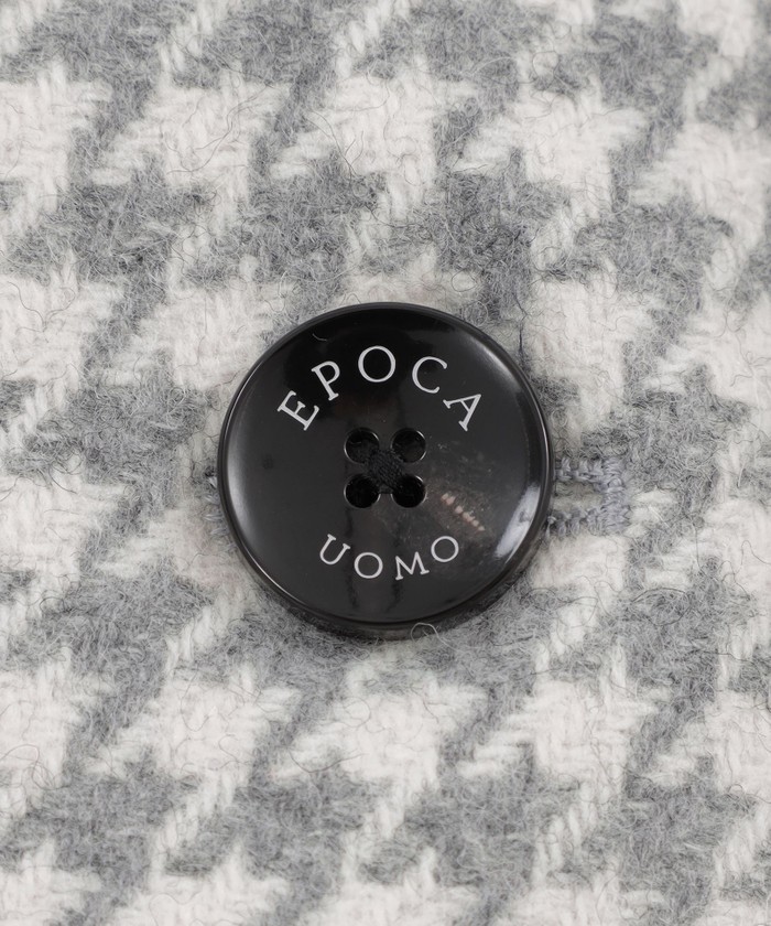 921 LEONARD チェスターコート 裏地花柄 ネップ加工 青 金ボタン L 921 LEONARD チェスターコート 裏地花柄 ネップ加工 青 金ボタン L 921