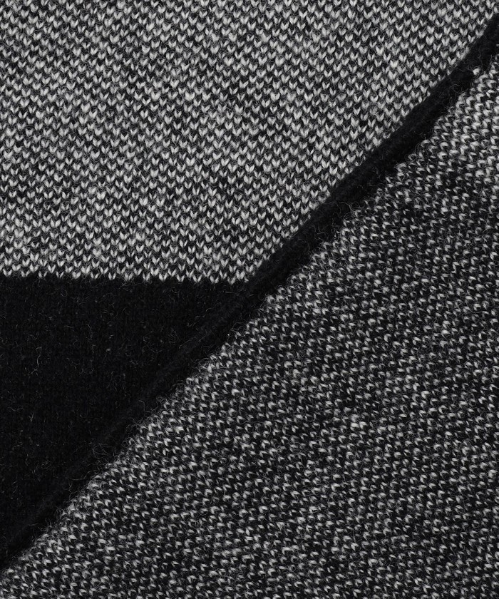 洗える】ソフトカシミヤミックス ブロッキングハイネックニット