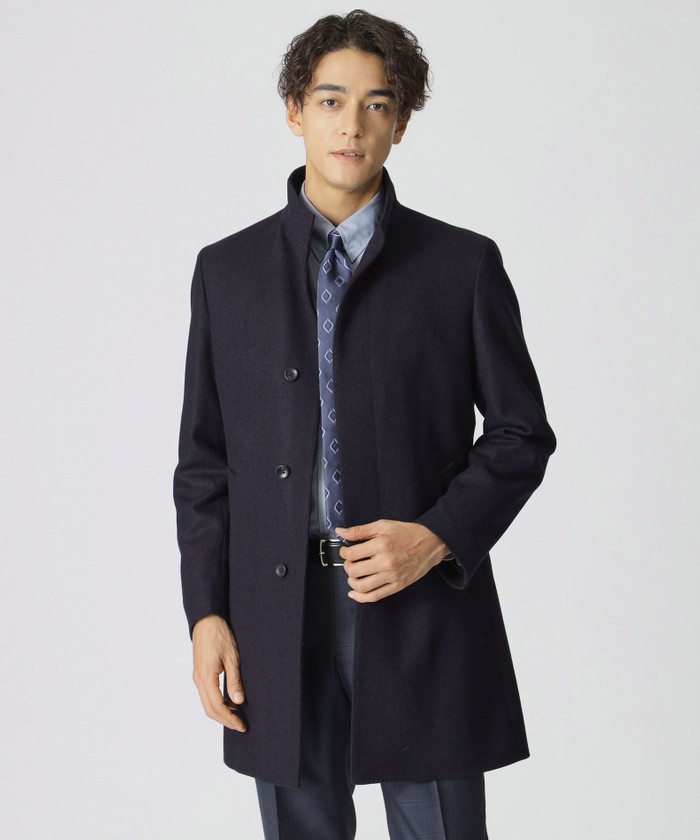 カシミヤ混スタンドカラーコート(506896063)|HANKYU MEN'S カシミヤ混スタンドカラーコート(506896063)|HANKYU MEN'S
