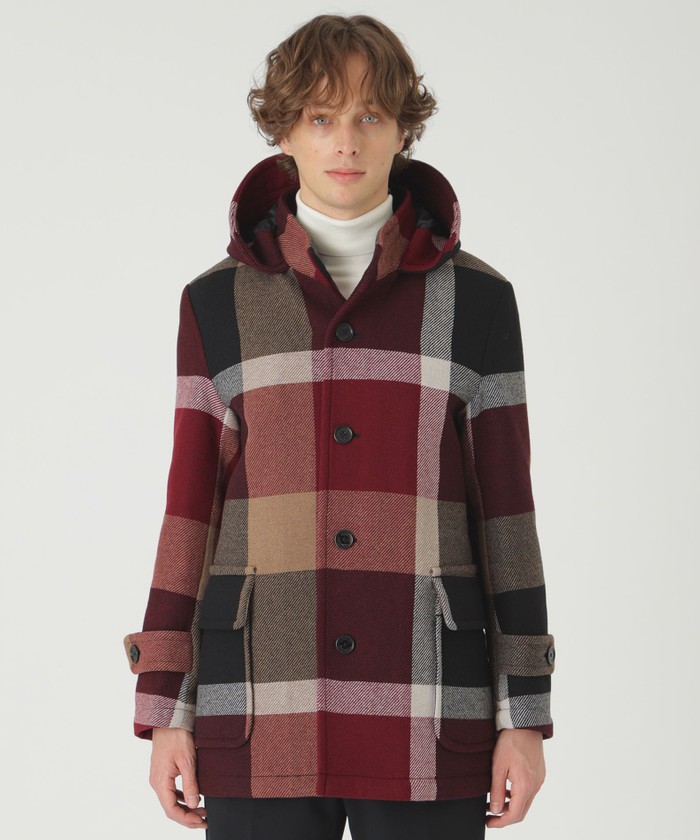 ブルーレーベルクレストブリッジ フーデッドコート 店舗限定】MORGANTI クレストブリッジチェックフーデッドコート