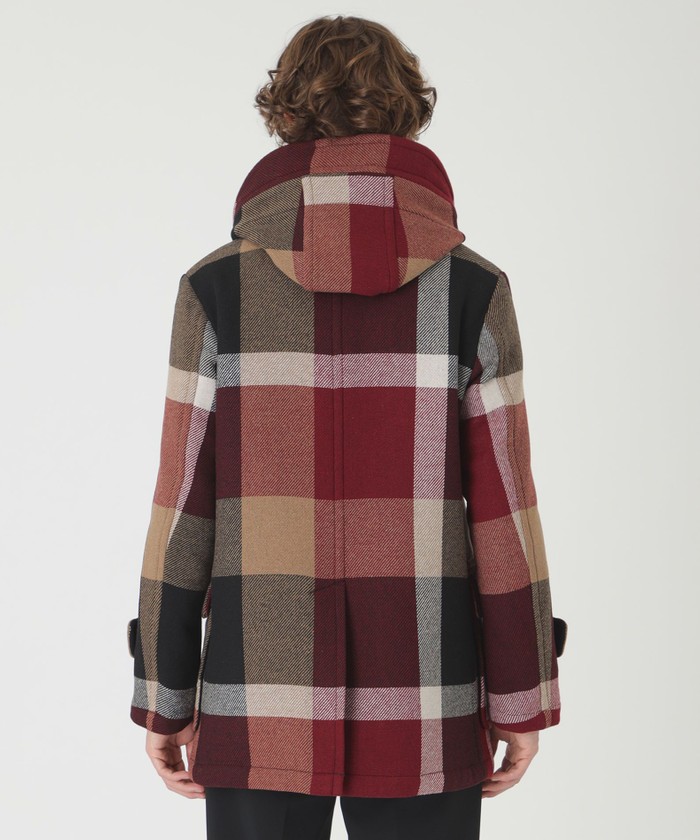 店舗限定】MORGANTI クレストブリッジチェックフーデッドコート