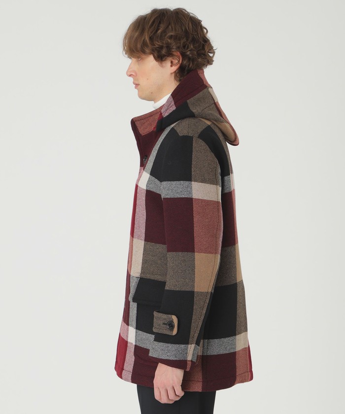 店舗限定】MORGANTI クレストブリッジチェックフーデッドコート