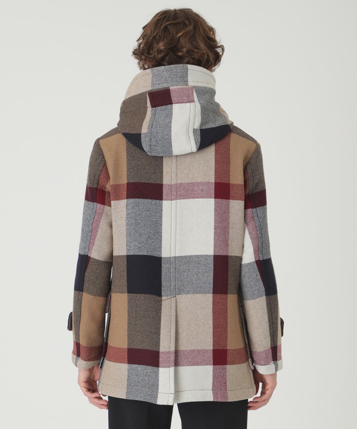 店舗限定】MORGANTI クレストブリッジチェックフーデッドコート