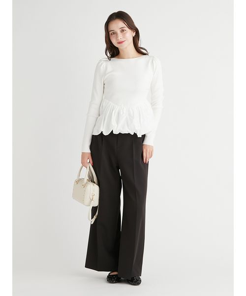 完売品★バルーンペプラムニットプルオーバー バルーンペプラムニットプルオーバー(ニットプルオーバー)｜TOPS