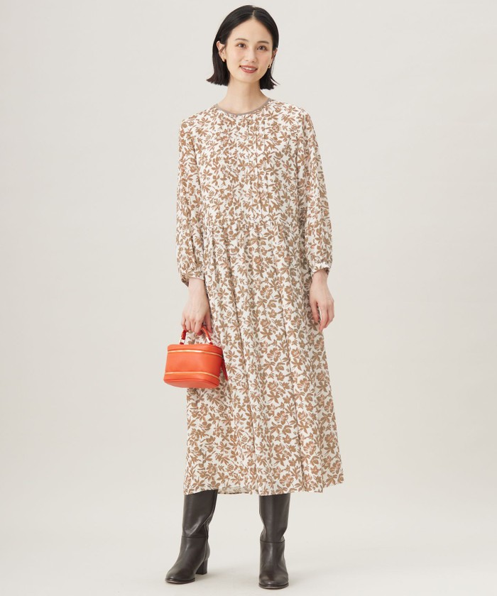 洗える】スノーフラワープリント ワンピース(507729653)｜阪急百貨店