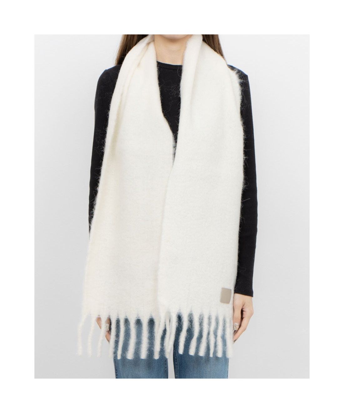 アルパカ混 無地 シャギーマフラー／25cm幅(506865678)｜阪急百貨店