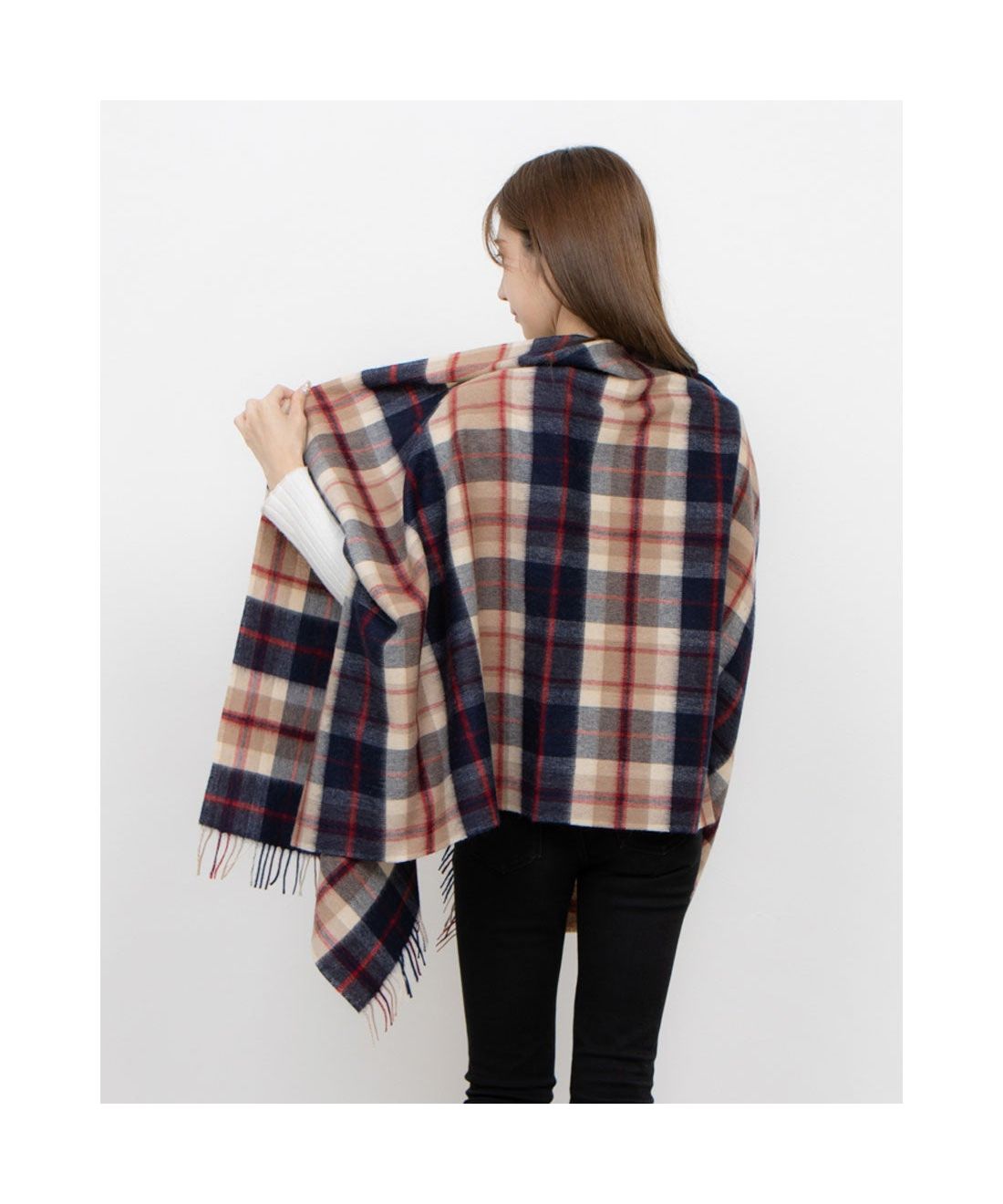 70s スコットランド製 チェック柄 ウールモヘア ケープ ポンチョ S646b 70s スコットランド製 チェック柄 ウールモヘア ケープ ポンチョ