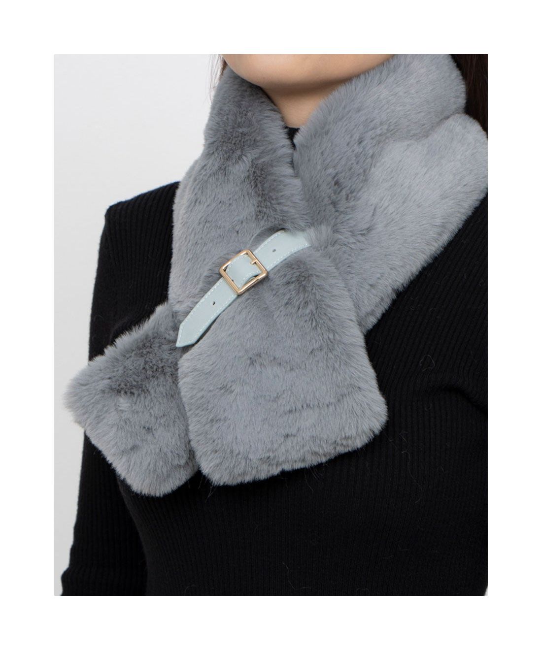 FakeFur Muffler ファーマフラー ベルト差し込み ファーティペッ