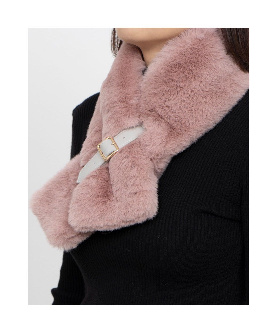 FakeFur Muffler ファーマフラー ベルト差し込み ファーティペッ