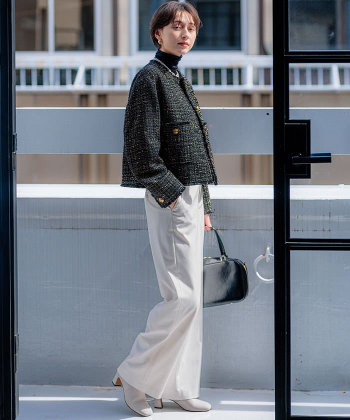 滝沢眞規子さん着用】GIOLICA ボタン ツイード ジャケット(507726216