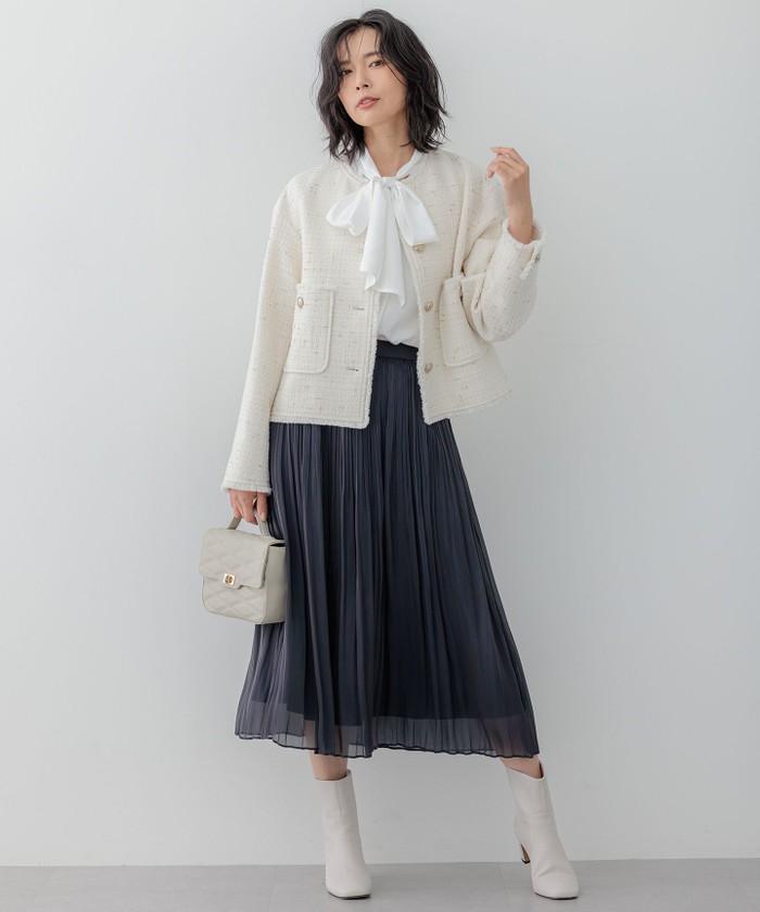 滝沢眞規子さん着用】GIOLICA ボタン ツイード ジャケット(507726216