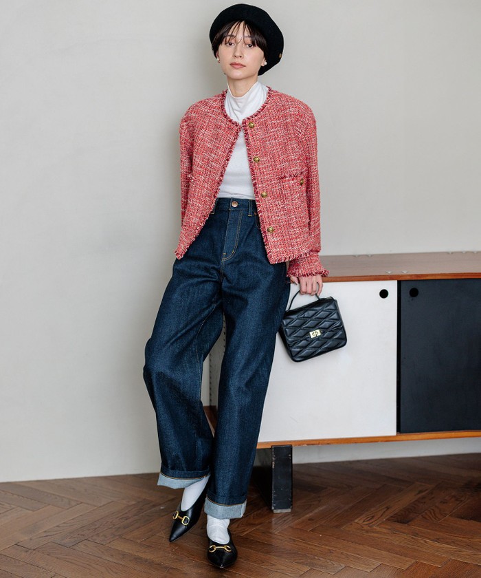 滝沢眞規子さん着用】GIOLICA ボタン ツイード ジャケット(507726216