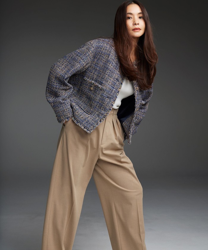 滝沢眞規子さん着用】GIOLICA ボタン ツイード ジャケット(507726216