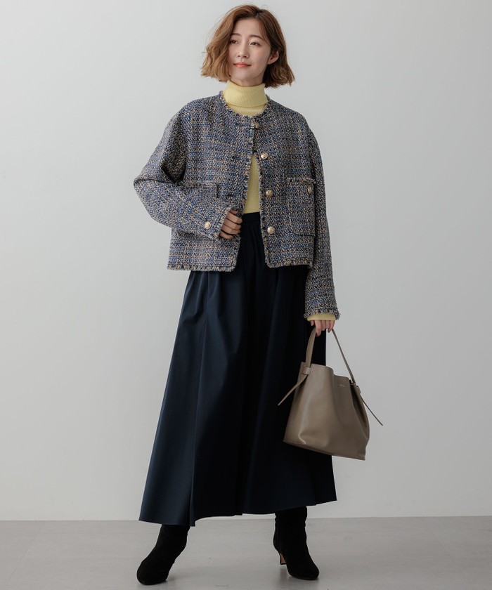 滝沢眞規子さん着用】GIOLICA ボタン ツイード ジャケット(507726216