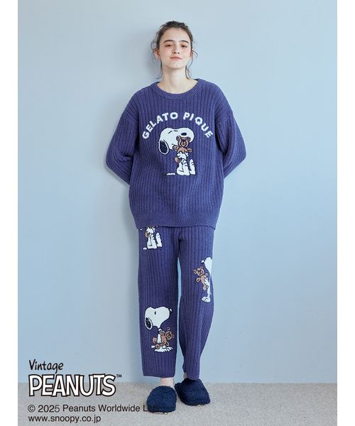 PEANUTS】SNOOPY×BEAR ジャガードロングパンツ(507769676)｜阪急