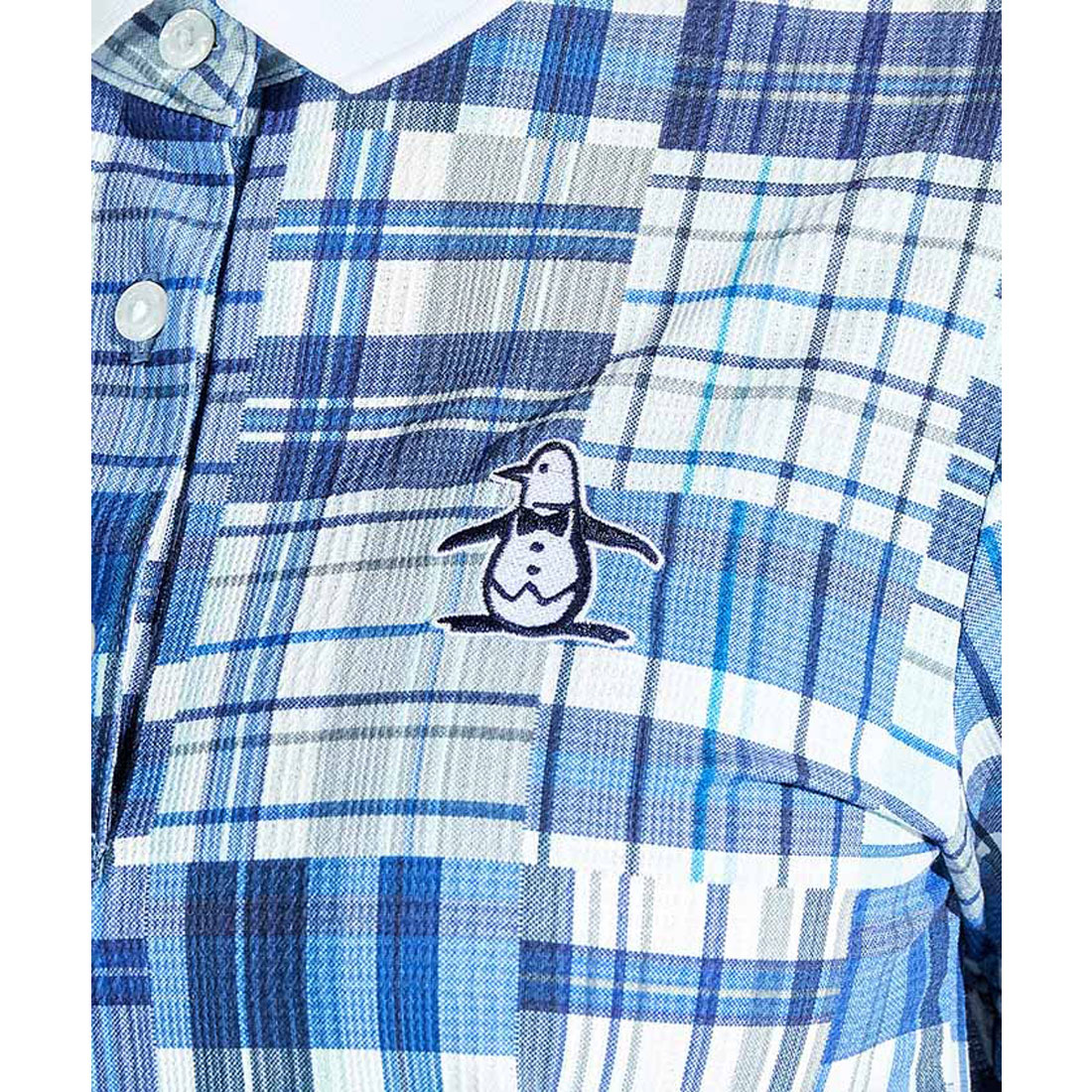 マンシングウェア Munsingwear マドラスチェック半袖シャツ(507776910