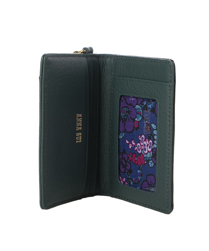 ANNA SUI 装飾付きパスケース アナスイ ANNA SUI TITIソフト 2面パスケース （ブラック