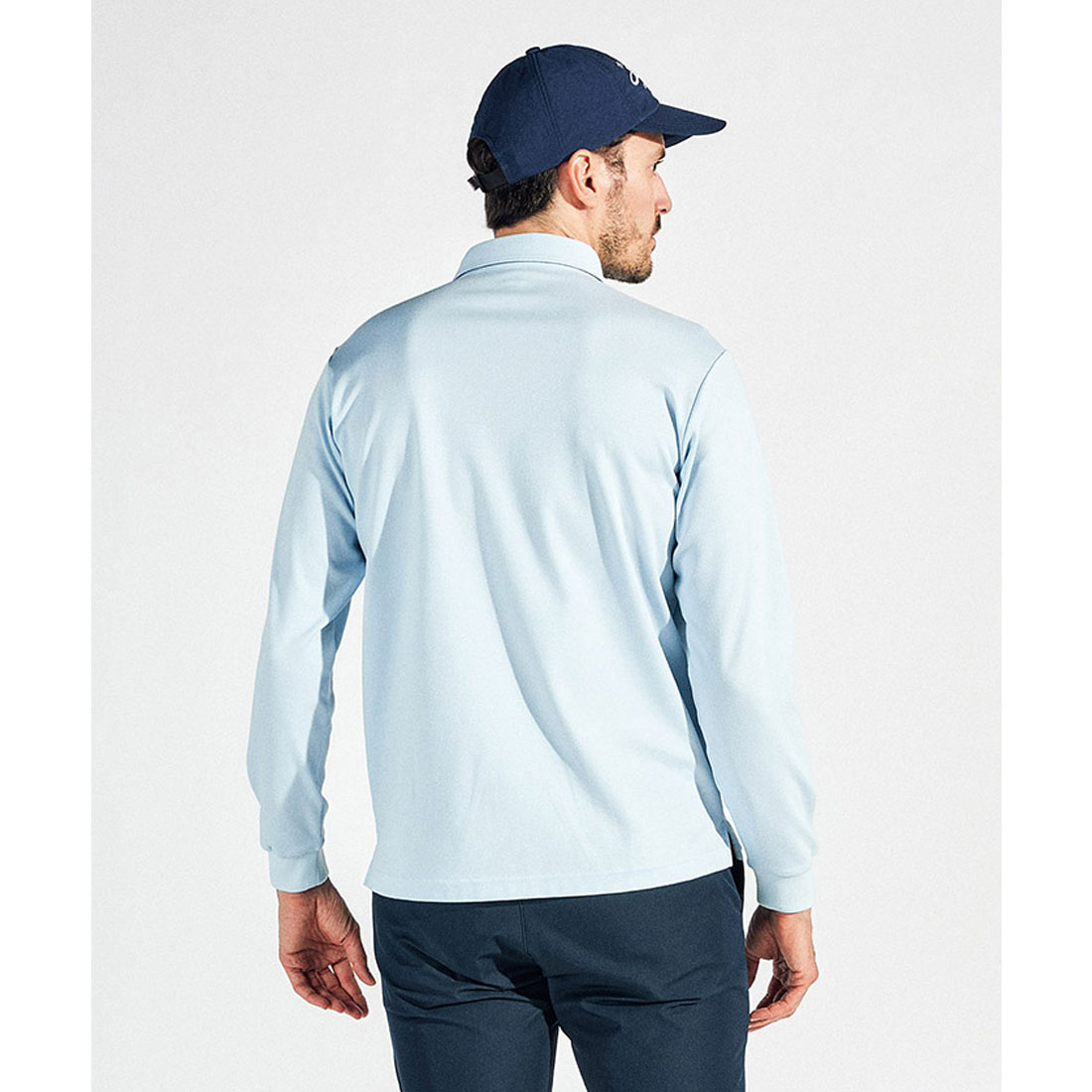 新品 マンシングウェア ゴルフ　サンスクリーン 長袖ポロシャツ/LL/サックス 新品 マンシングウェア ゴルフ サンスクリーン 長袖ポロシャツ/M