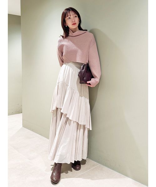 スナイデル アシメワイドリブニットワンピース