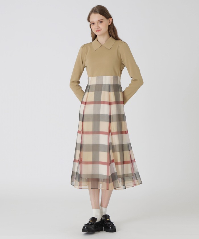 美人百花コラボ】クレストブリッジチェックオーガンプリントコンビ