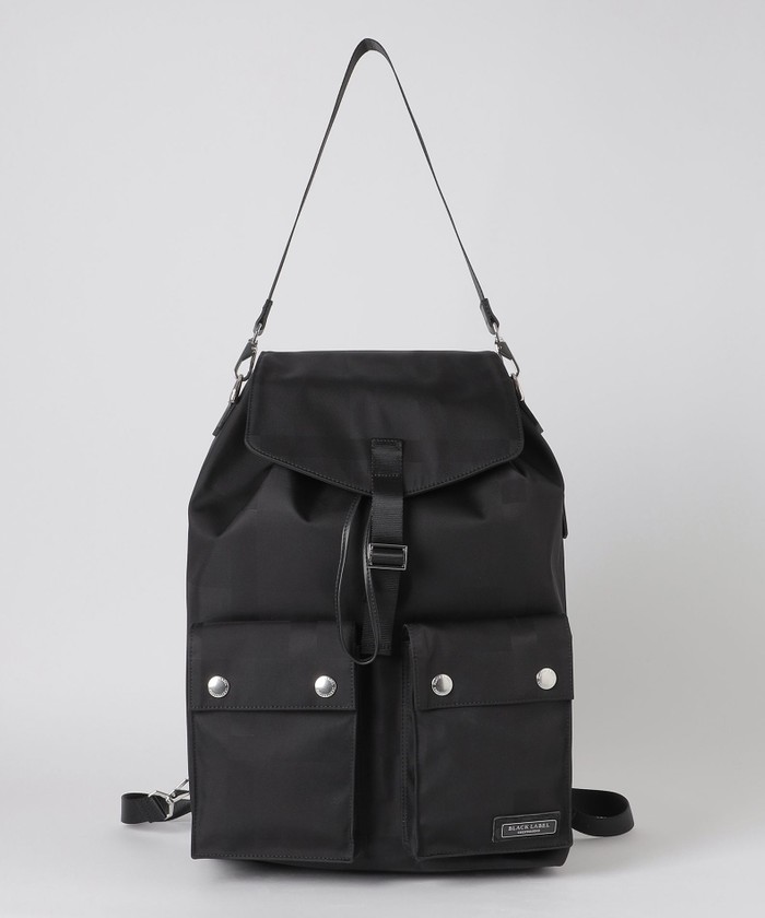 【美品】ブラックレーベルクレストブリッジ リモンタ ナイロンジャケット LL リモンタナイロンジャカードクレストブリッジチェックバックパック