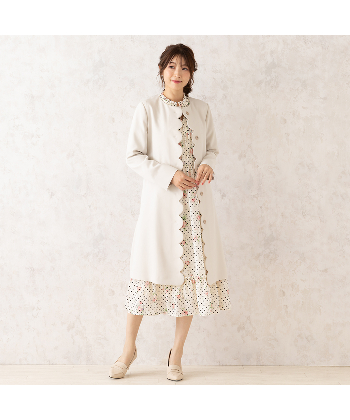 ダブルクロスノーカラーコート(507802486)｜阪急百貨店公式通販サイト